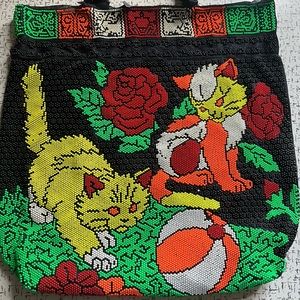 Vintage Beaded Cat Bag